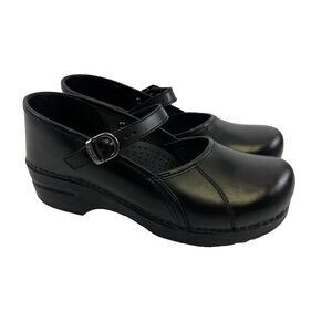 Dansko Marcelle Mary Jane Black Carbrio Leather Buckle 822020202 Women 40 US 9.5